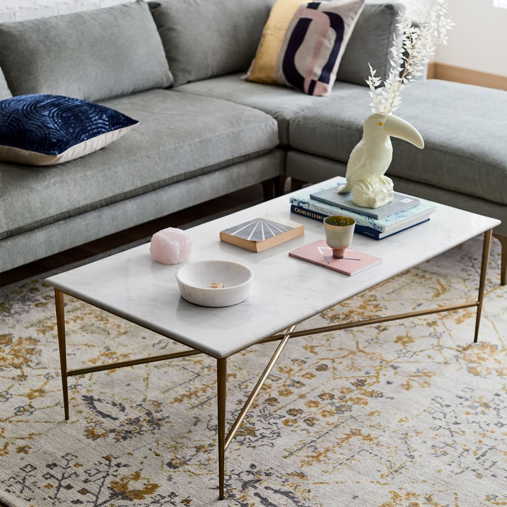 Neve Marble Coffee Table, Round Marble Coffee Table West Elm