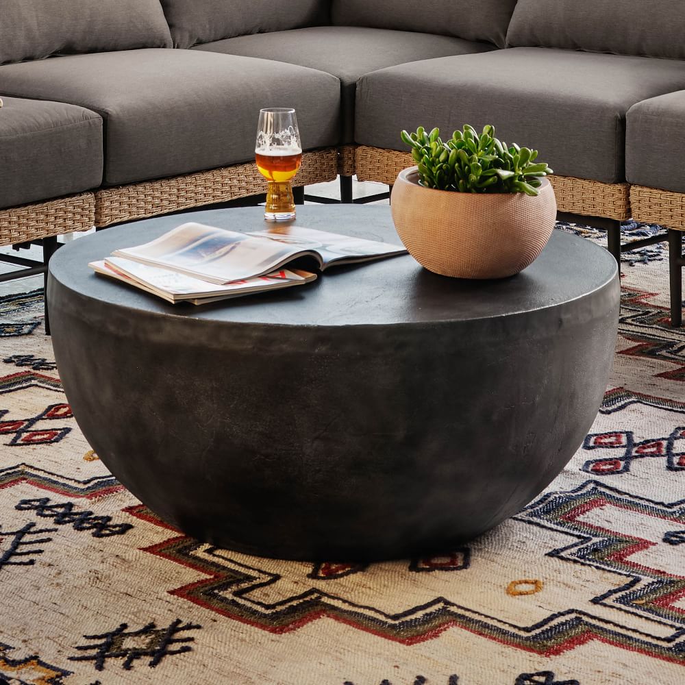 Aluminum Drum Indoor/Outdoor Coffee Table | West Elm