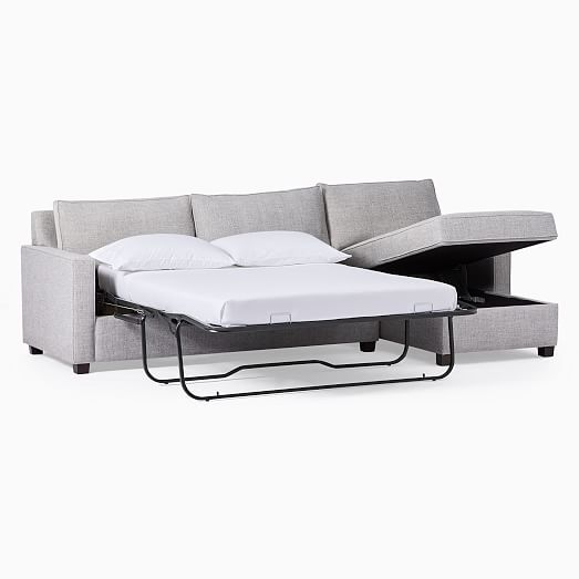 Henry 2 Piece Queen Sleeper Sectional, Leather Sleeper Sectional With Chaise