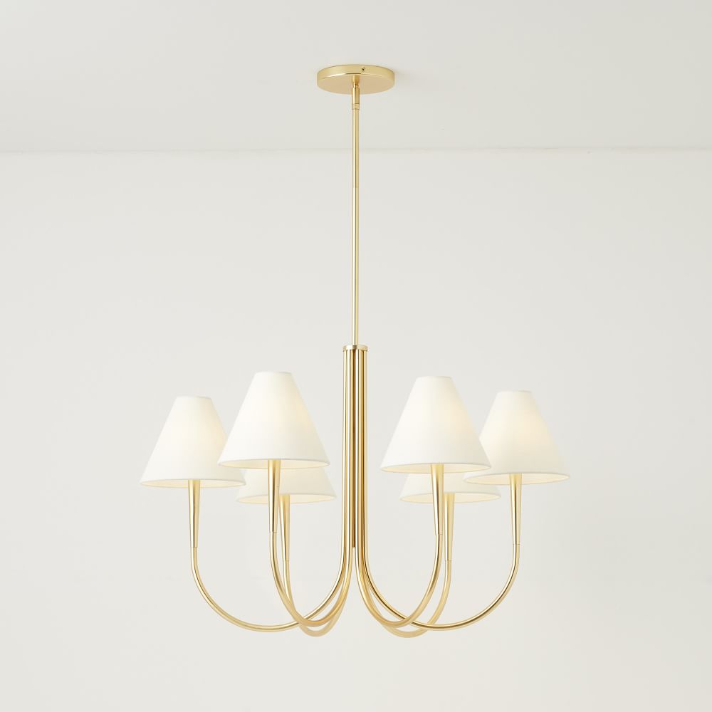 Swoop Arm Chandelier With Shades Swoop Arm Chandelier With Shades, West Elm Swing Arm Chandelier