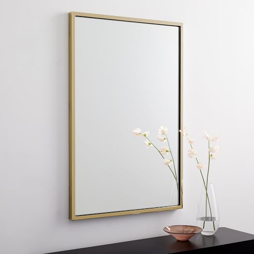 Metal Frame Rectangular Mirror 36 Metal Frame Rectangular Mirror 36, Gold Framed Rectangular Bathroom Mirror