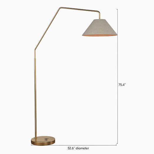 Sculptural Overarching Fabric Cone Floor Lamp Sculptural Overarching Fabric Cone, Cone Floor Lamp