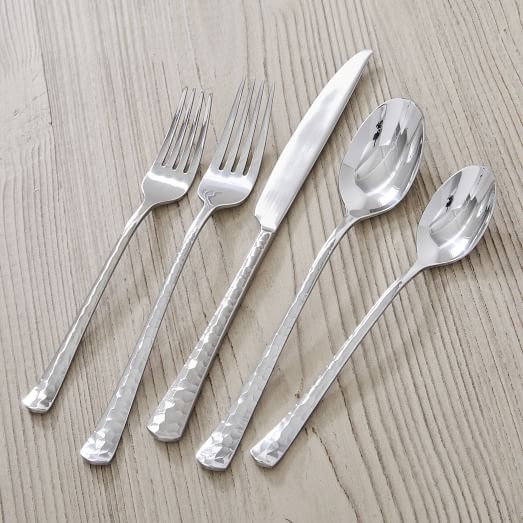 Reagan Hammered Mirror Flatware (Set of 20)