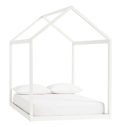 white bed tent