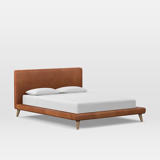 Mod Leather Platform Bed, Leather Full Bed