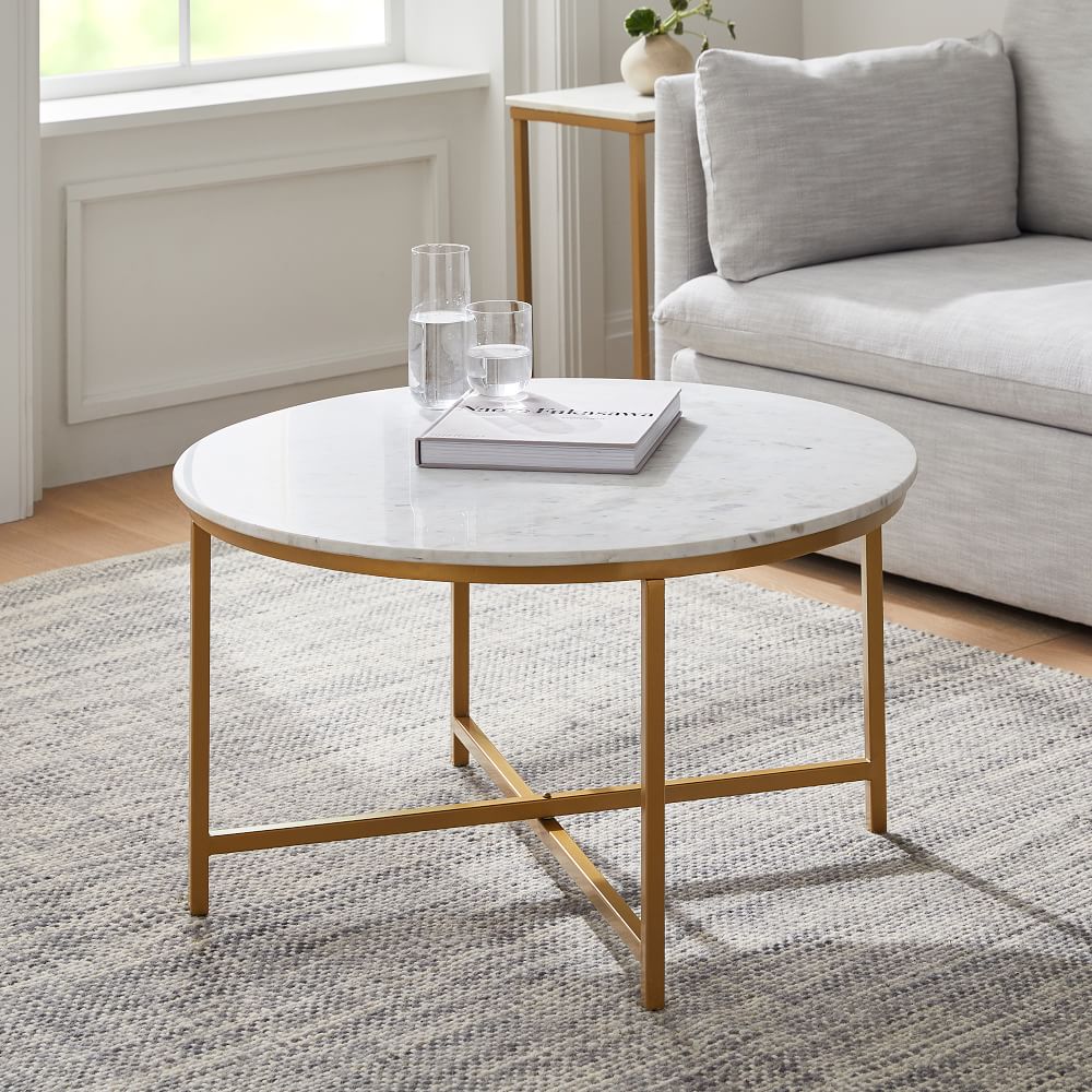 Raleigh Coffee Table, Round Marble Coffee Table West Elm