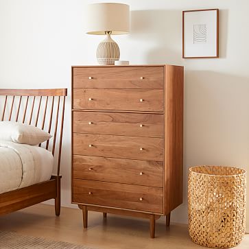 Keira Solid Wood 6 Drawer Dresser, Real Wood Dressers Used