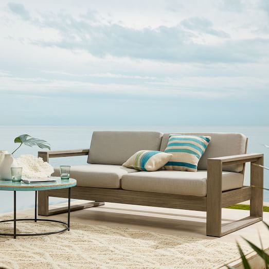 Portside Outdoor Sofa 75, Outdoor Wood Sofa With Cushions