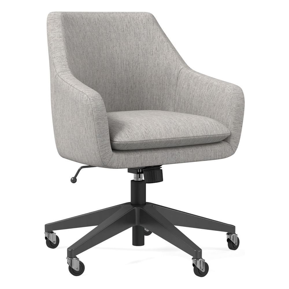 Helvetica Upholstered Office Chair, Upholstered Desk Chair With Arms
