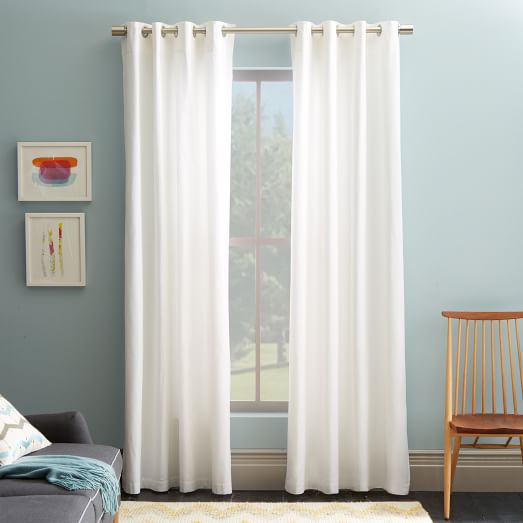 Cotton Canvas Grommet Curtain White Cotton Canvas Grommet Curtain White