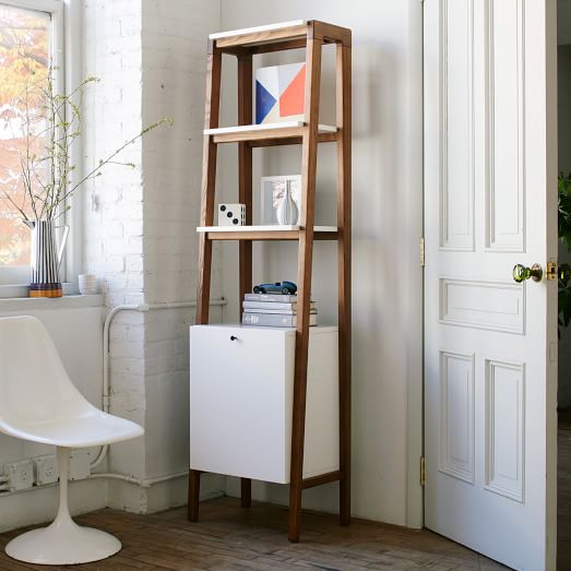 Modern Narrow Tower Bookcases Shelving, West Elm Tiered Tower Bookcase