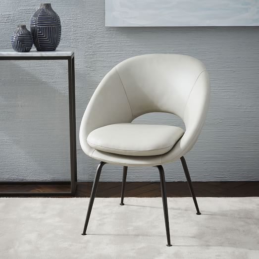 Orb Leather Dining Chair, Round Leather Dining Chairs
