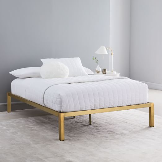 Simple Bed Frame, West Elm White Bed Frame Queen