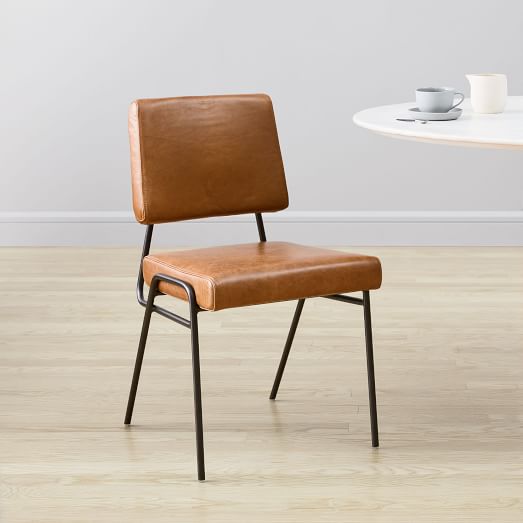 Wire Frame Leather Dining Chair, Leather Seat Dining Chairs
