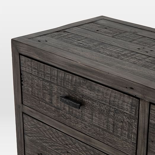 Modern Mixed Reclaimed Wood 7 Drawer, Gray Reclaimed Wood Dresser