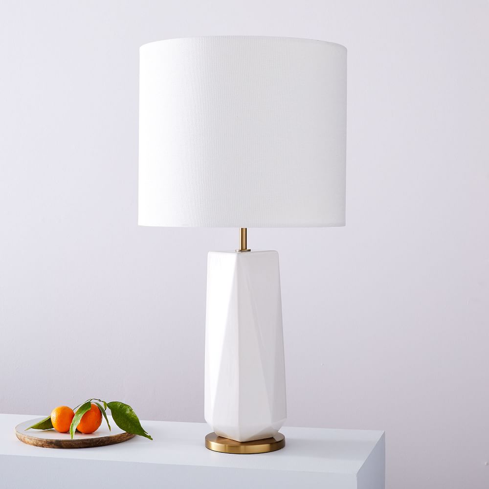Faceted Porcelain Table Lamp Large, Benton Table Lamp
