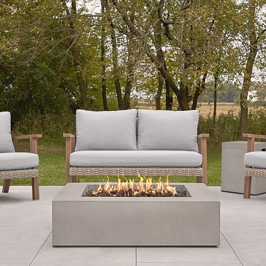 Concrete Low Square Fire Pit Table, Are Table Fire Pits Any Good