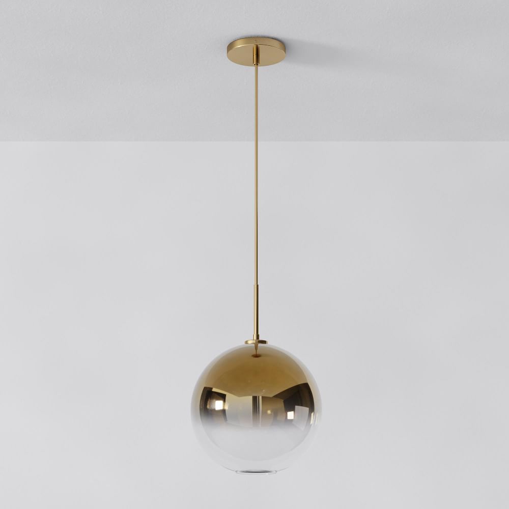 Sculptural Glass Globe Pendant Light Metallic Ombre West Elm