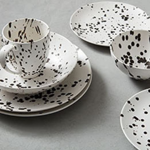 black and white dinnerware set