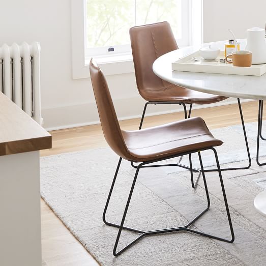Slope Leather Dining Chair, West Elm Saddle Dining Chair