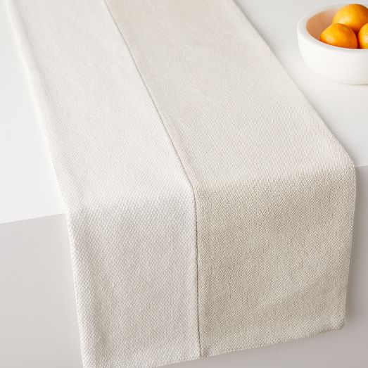 Cotton Canvas Runner, White