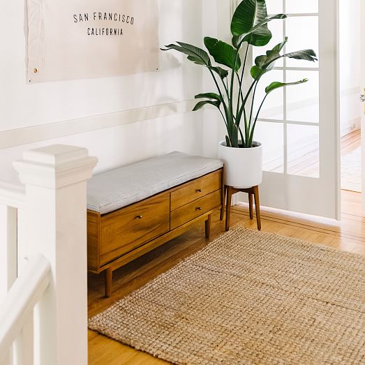 entryway bench with pillows
