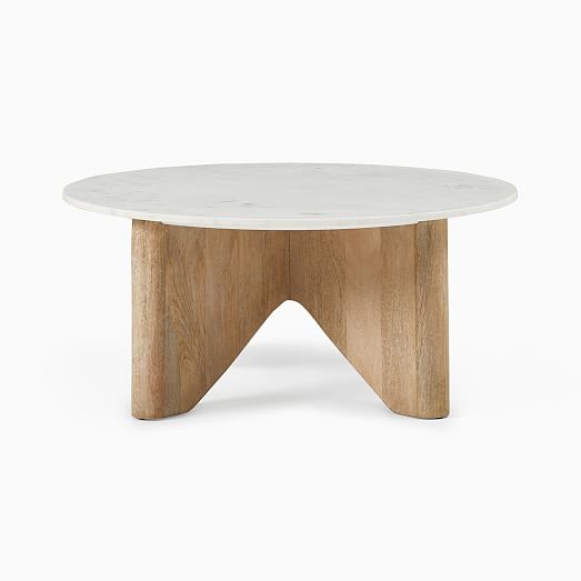 Maddox Round Coffee Table, Maddox Mid Century Modern Nesting Coffee Table Set