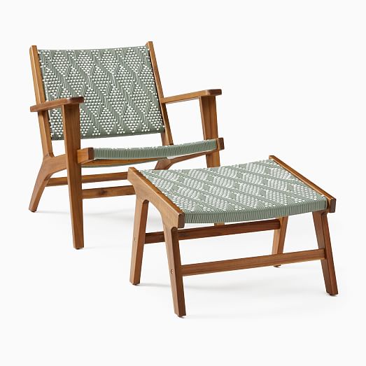 Bondi Outdoor Lounge Chair Ottoman Set, Outdoor Furniture Chair And Ottoman