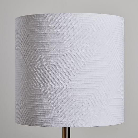 Drum Floor Lamp Shades, Textured Lamp Shade White