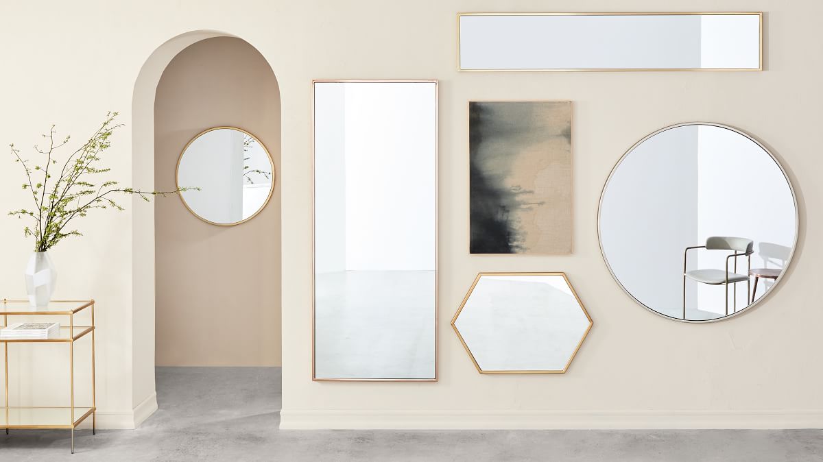 Metal Framed Mirror, Antique Brass, Oversized Circle West Elm