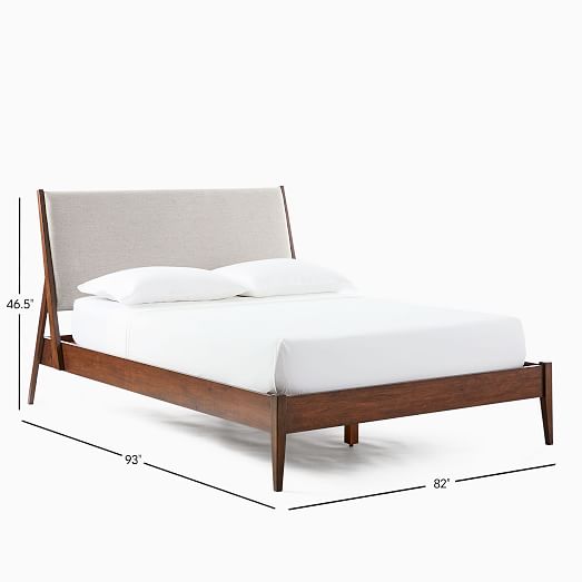 Wright Upholstered Bed, White Upholstered Headboard And Frame