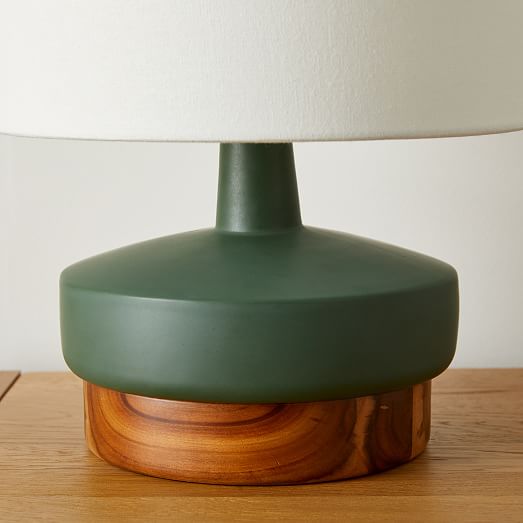 Wood Ceramic Table Lamp 17, Small Slim Table Lamps