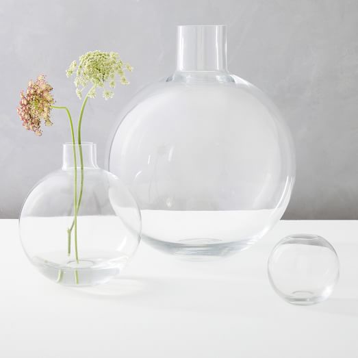 Foundations Glass Vases - Clear, large