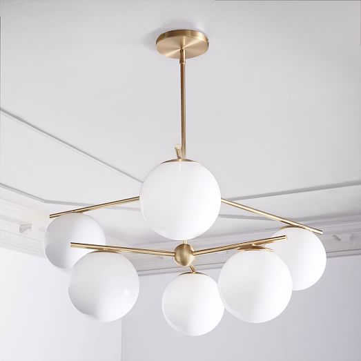 west elm milk glass chandelier