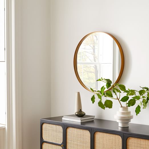 Thin Metal Round Wall Mirror - 30"