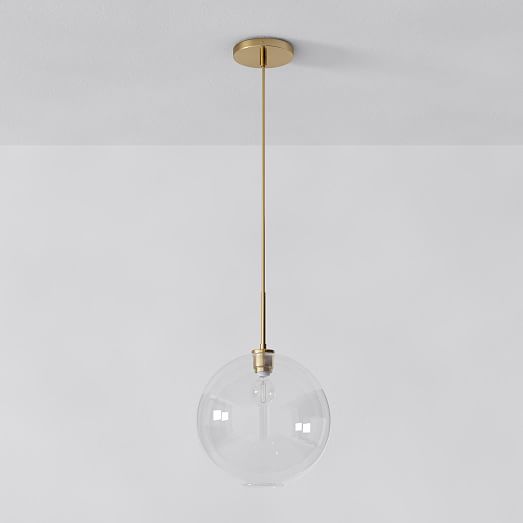 Sculptural Glass Globe Pendant Clear, How To Remove Hanging Globe Light Fixture