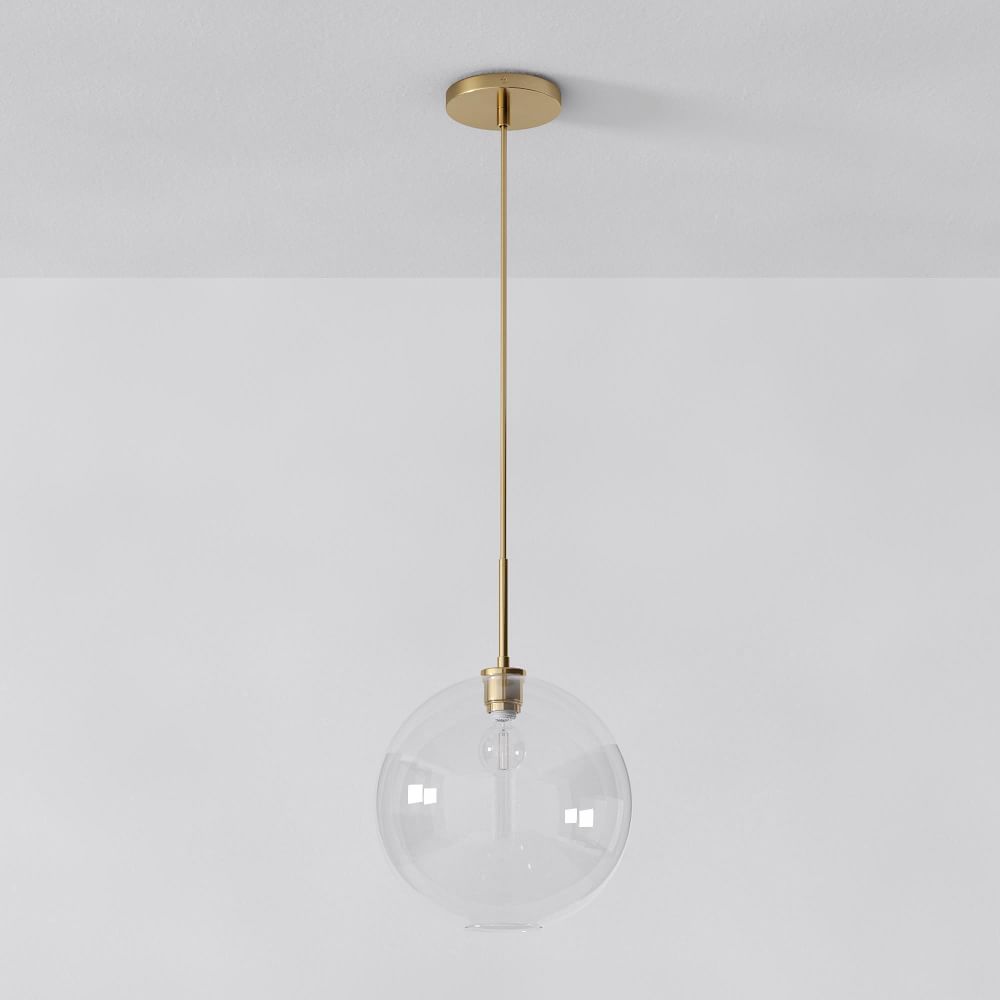 Sculptural Glass Globe Pendant Clear West Elm 