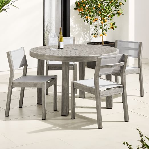 Portside Outdoor Round Dining Table 48, 48 Round Kitchen Table And Chairs