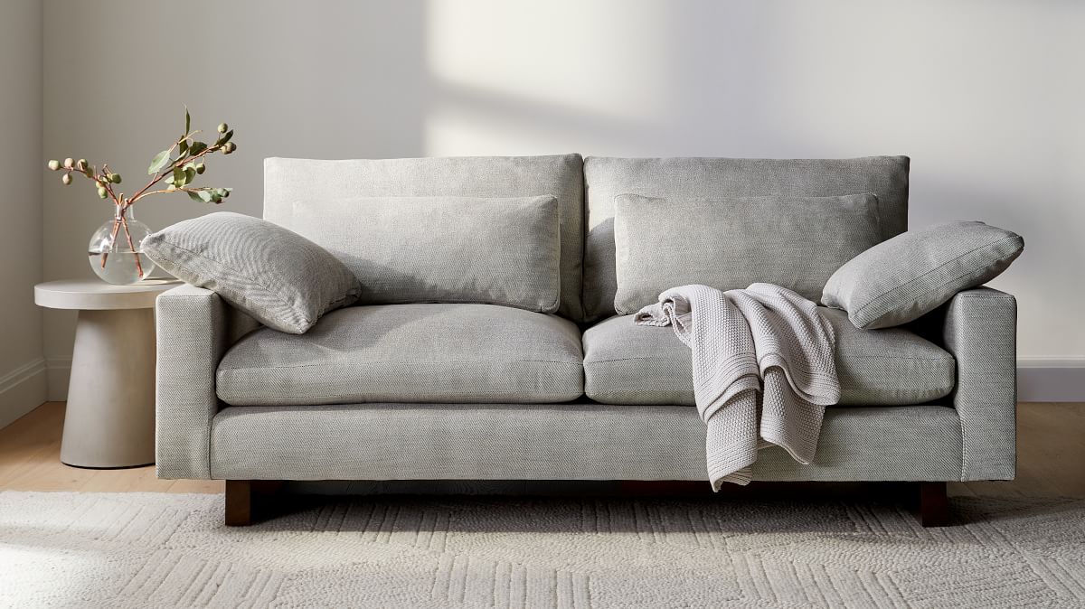 Harmony 82" MultiSeat Sofa, Extra Deep, Distressed Velvet, Tarragon