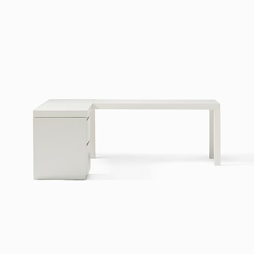 Parsons L Shaped Desk File Cabinet Set, L Shaped Glass Desk With Storage