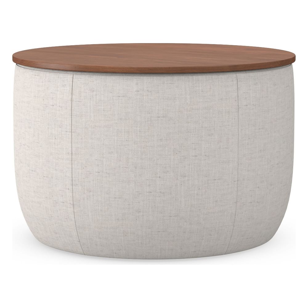 Upholstered Round Storage Ottoman | West Elm