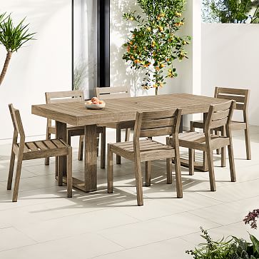 Portside Outdoor Dining Table 76 5, Solid Oak Dining Chairs Set Of 6