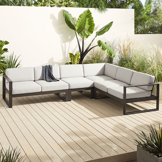 Portside Aluminum Outdoor 4 Piece Sectional Portside Aluminum Outdoor 4 Piece Sectional, Metal Outdoor Sectional Furniture