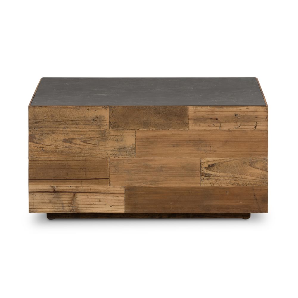 Square Wood Pedestal Coffee Table | West Elm