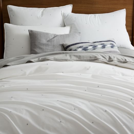 Organic Washed Cotton Percale Duvet, White Duvet Cover King West Elm
