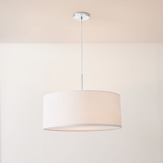 Short Drum Pendant Light Natural Linen, Lamp Shade For Hanging Light