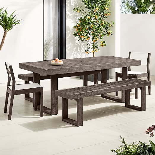 Portside Outdoor 76 5 Dining Table, Dining Table Bench And Chair Set