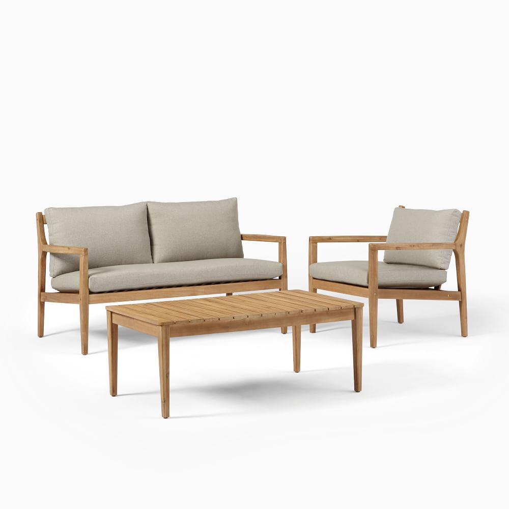 Cape Outdoor Sofa, Lounge Chair & Coffee Table Set West Elm