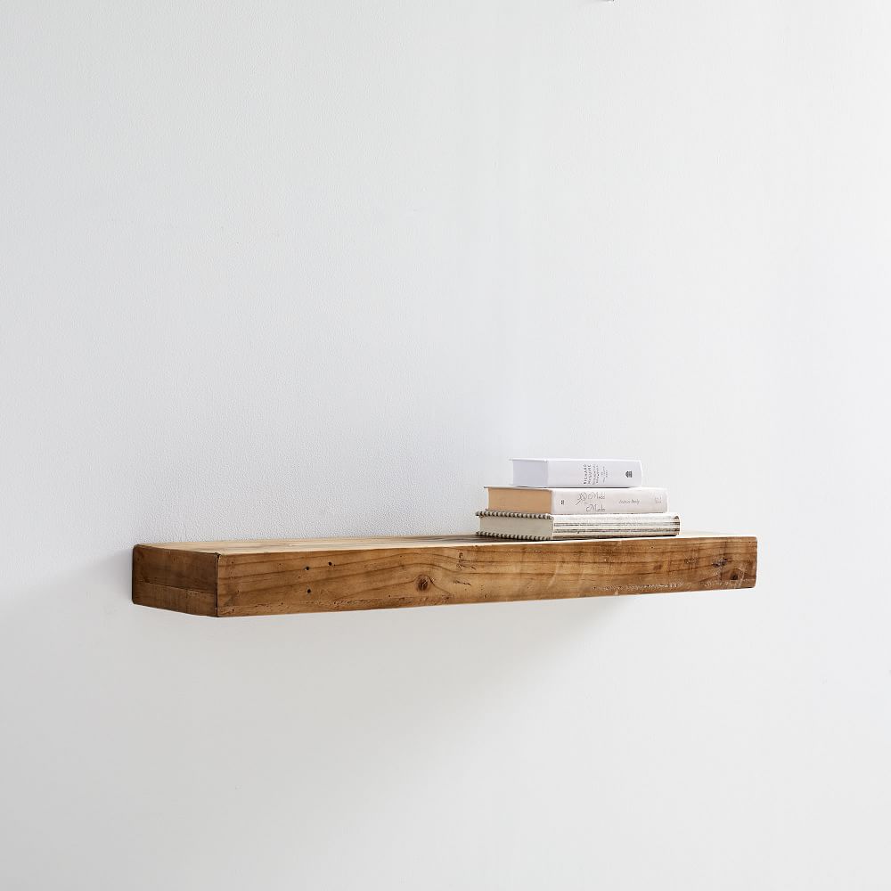 Reclaimed Solid Pine Floating Wall Shelves West Elm