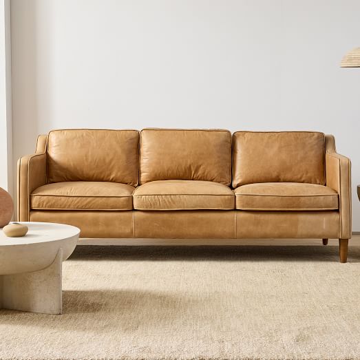 Hamilton Leather Sofa 70 91, Brown Leather Fold Out Couch